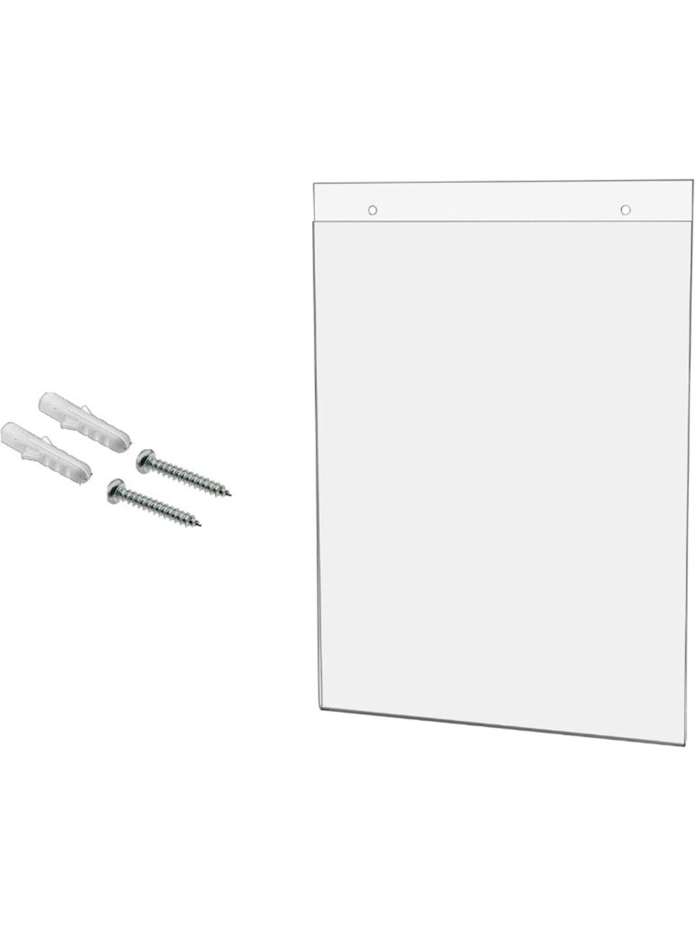 Set of 10 Wall Mount Sign Holders 8.5" x 11" Portrait Display with Screw Holes